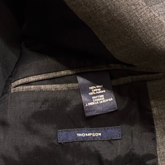 J. Crew Factory Thompson Fit Wool Gray Jacket Sport Coat Men's Size 38 R* - Picture 4 of 5